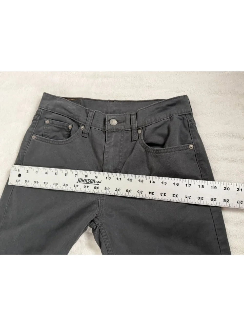 Levi's 502 Mens Black Taper Jeans Size W29 L30 Stretch Cotton Stretch Mid-Rise